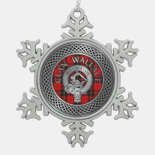 Ornement Flocon De Neige Clan Wallace Crest et Tartan Knot