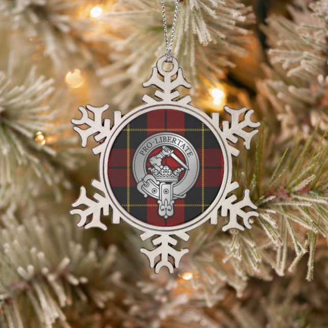 Ornement Flocon De Neige Clan Wallace Crest & Tartan (Arbre)