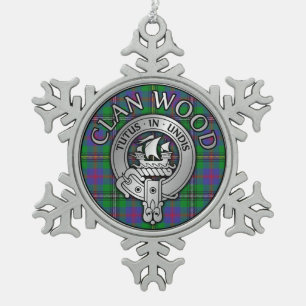 Ornement Flocon De Neige Clan Wood Crest & Tartan