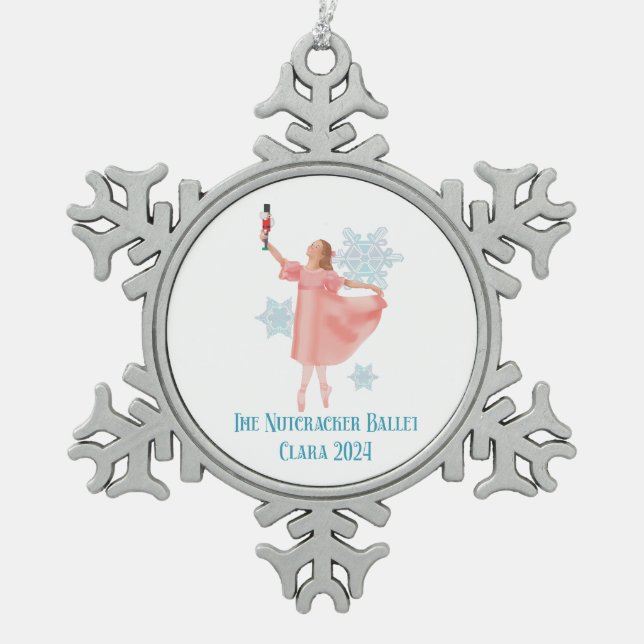 Ornement Flocon De Neige Clara avec Nutcracker 2024 (Devant)
