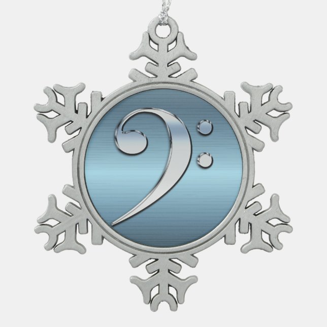 Ornement Flocon De Neige Clef basse de musique sur le flocon de neige (Devant)