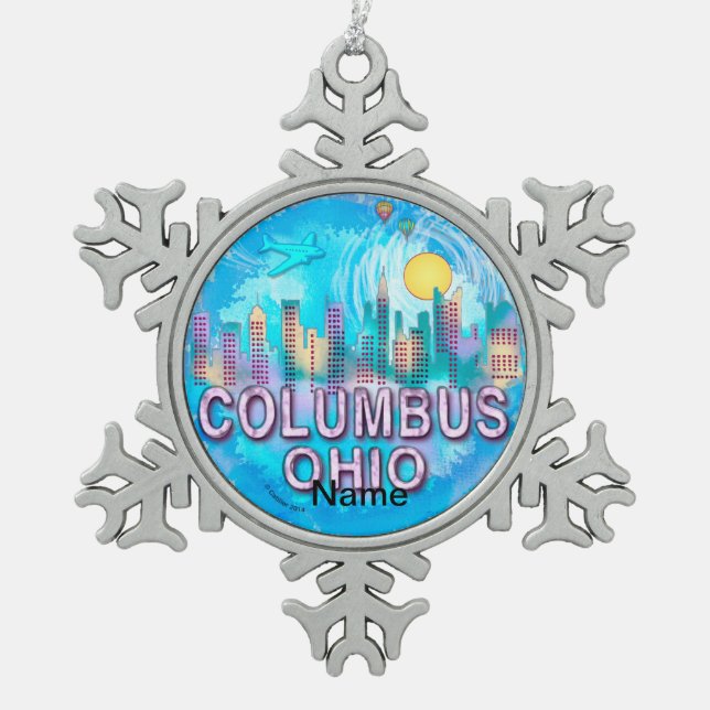 Ornement Flocon De Neige Columbus Skyline (Devant)