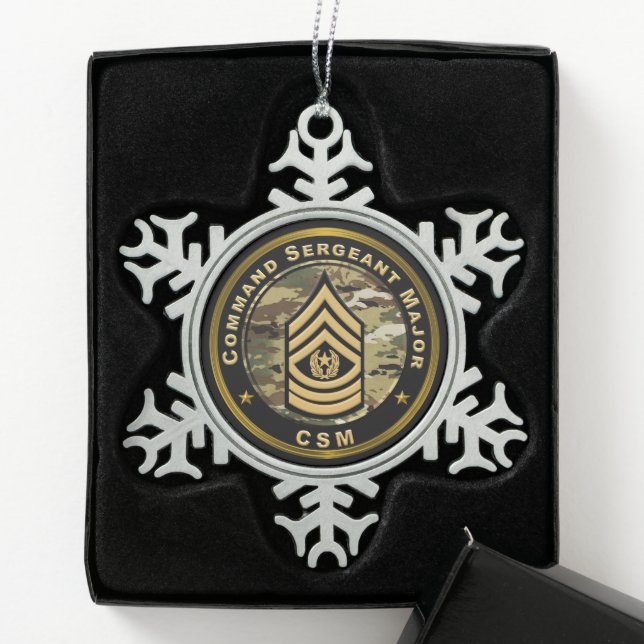 Ornement Flocon De Neige Command Sergeant Major CSM (Boîte)