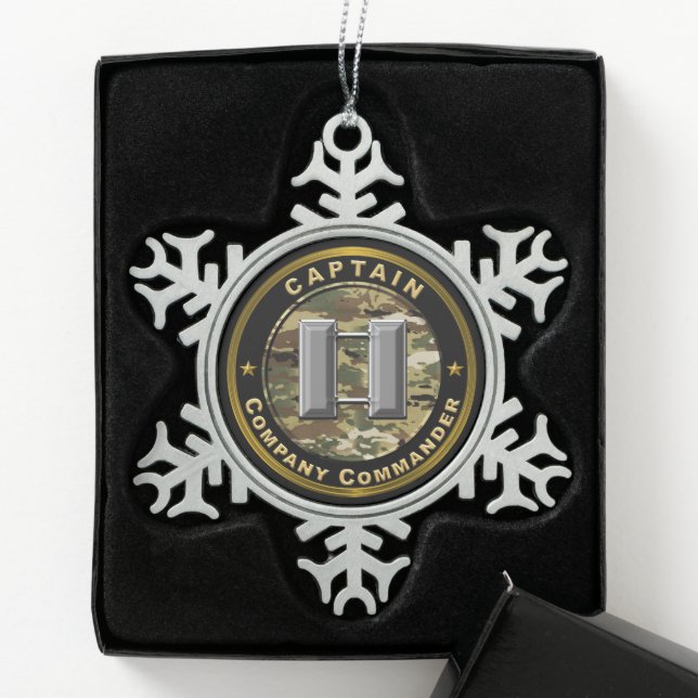 Ornement Flocon De Neige Commandant de compagnie capitaine (Boîte)