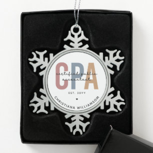 Ornement Flocon De Neige Comptable Public Certifié CPA Retro