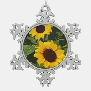 Ornement Flocon De Neige Conception de tournesol jaune ornement de Noël