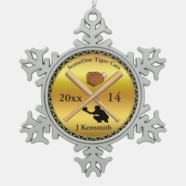 Ornement Flocon De Neige Conception personnalisée de la Ligue des champions (Devant)