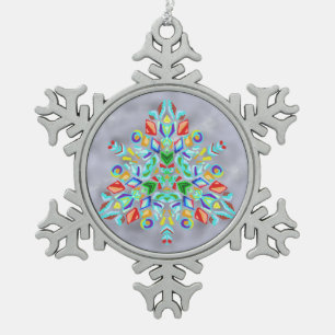 Ornement Flocon De Neige Conception triangulaire (ornement de flocon de