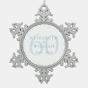 Ornement Flocon De Neige Confettis de cœurs pour le 60e anniversaire