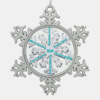 Ornement Flocon De Neige Conscience Teal PewterOrnament de myasthénie