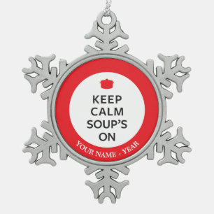 Ornement Flocon De Neige Conservez la soupe calme dessus