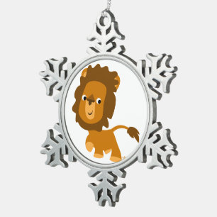 Ornement Flocon De Neige Contenu de dessin animé mignon Ornement de lion en