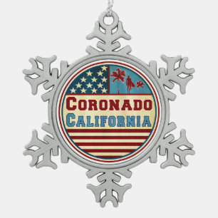 Ornement Flocon De Neige Coronado California Ocean Surf Surf
