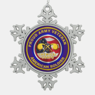 Ornement Flocon De Neige Corps chimique de l'Armée de terre fier Vétérinair