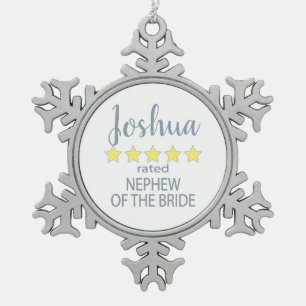 Ornement Flocon De Neige Cortège de mariage et de noce 5 étoiles Neveu de l