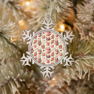 Ornement Flocon De Neige Cosy Christmas Cocoa and Gingerpain Motif