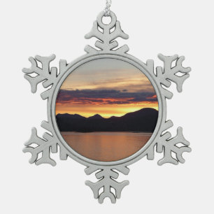 Ornement Flocon De Neige Coucher de soleil en Alaska I Photographie de l'Al
