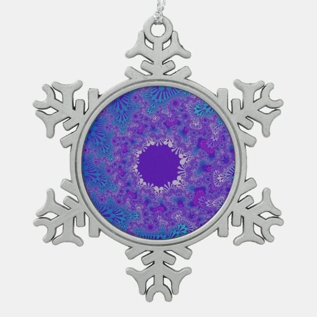 Ornement Flocon De Neige Coup de soleil de pureté bleue (Devant)