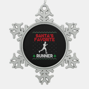Ornement Flocon De Neige Coureur semi-marathon moche
