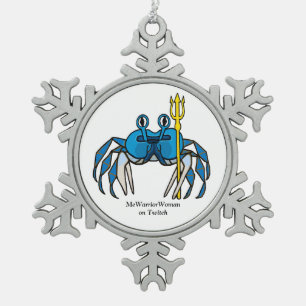 Ornement Flocon De Neige Crabe guerrier bleu, MeWarriorWoman sur Twitch