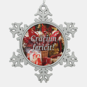 Ornement Flocon De Neige Crăciun fericit ! Joyeux Noël dans le wf roumain