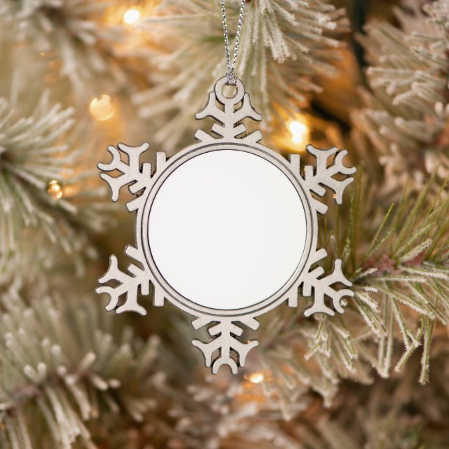 Ornement Flocon De Neige Create Your Own White Simple (Arbre)