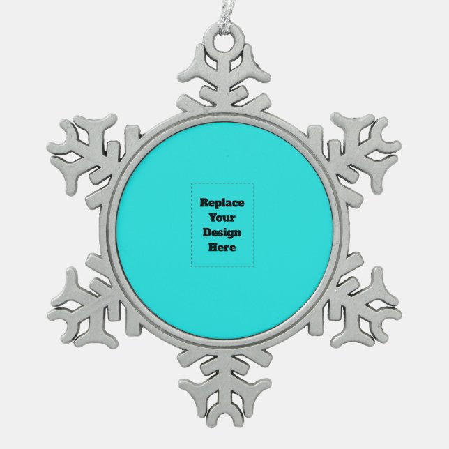 Ornement Flocon De Neige Créez votre propre cyan (Devant)