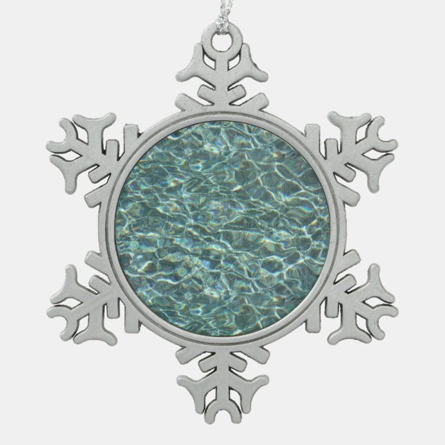 Ornement Flocon De Neige Cristal - réflexions claires de surface de l'eau (Devant)