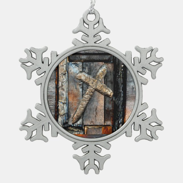 Ornement Flocon De Neige Croix de force (Devant)