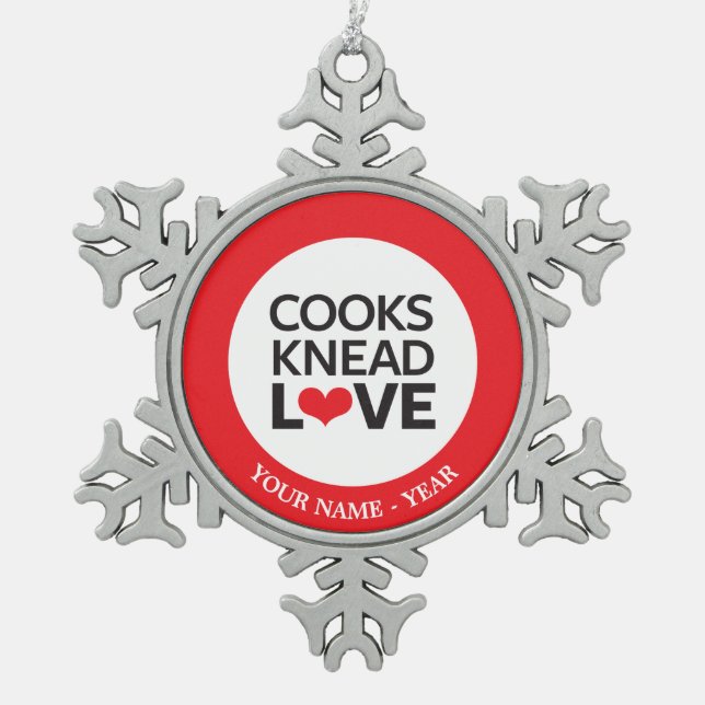 Ornement Flocon De Neige Cuisiniers Knead Love (Devant)