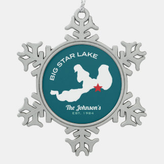 Ornement Flocon De Neige Customizable Big Star Lake Ornament