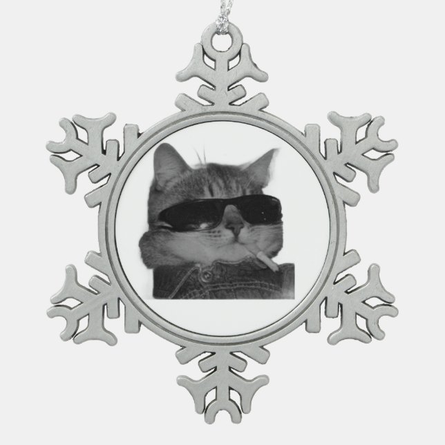 Ornement Flocon De Neige cute cat (Devant)