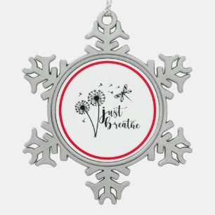 Ornement Flocon De Neige Dandelion Dragonfly Just Breathe