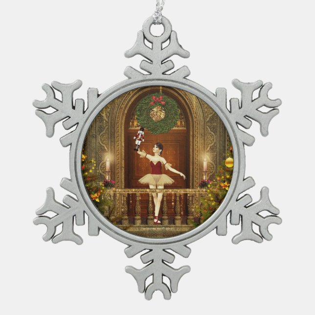Ornement Flocon De Neige Danse Ballerina Nutcracker Snowflake Orament (Devant)