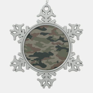 Ornement Flocon De Neige Décor de flocon de neige de Noël de camouflage d