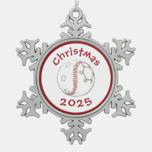 Ornement Flocon De Neige décoration de sapin de Noël de baseball