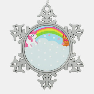 Ornement Flocon De Neige décoration mignonne de licorne