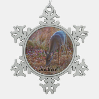 Ornement Flocon De Neige Deer, Personnaliser avec le nom
