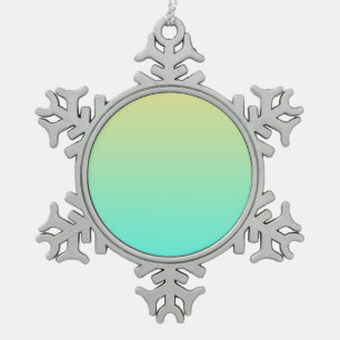 Ornement Flocon De Neige Dégradé simple pastel jaune turquoise