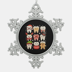 Ornement Flocon De Neige Dentaire Noël mignon Dentiste Santa Hat Xmas