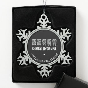 Ornement Flocon De Neige Dentis hygiénistes dentaires personnalisés Emprein