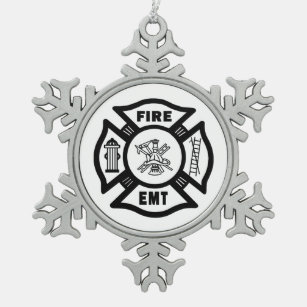 Ornement Flocon De Neige Département EMT du feu