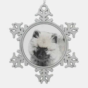 Ornement Flocon De Neige Dessin Keeshond Chiot - Joli dessin original Chien