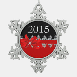 Ornement Flocon De Neige Diamant Delilah (rouge)