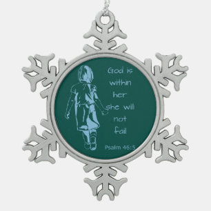 Ornement Flocon De Neige Dieu est avec elle qu'elle n'échouera pas la