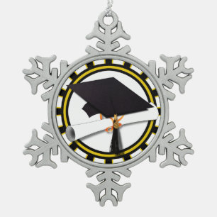 Ornement Flocon De Neige Diplôme de Casquette et diplôme avec couleurs de l