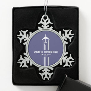 Ornement Flocon De Neige Diplôme de l'école de pilotage de ligne aérienne d