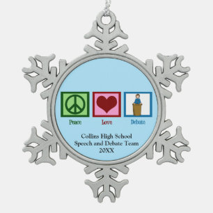 Ornement Flocon De Neige Discours et débat Équipe Cute Custom Blue Christ