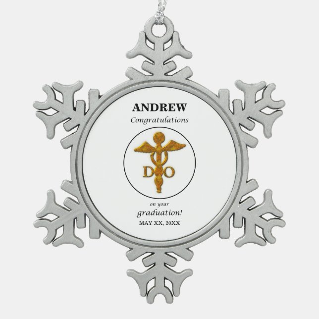 Ornement Flocon De Neige Docteur en ostéopathie Diplôme Félicitations (Devant)