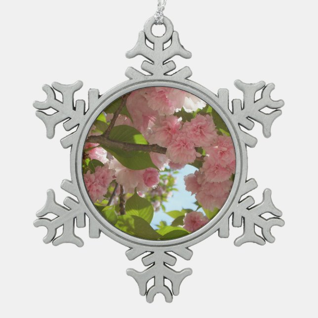 Ornement Flocon De Neige Double floraison cerisier III printemps fleuri (Devant)